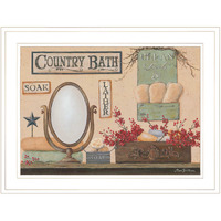 Country Bath 11 White Framed Print Wall Art