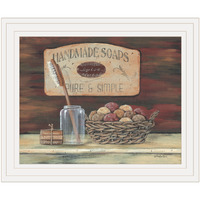 Handmade Soaps White Framed Print Bathroom Wall Art