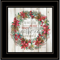 Gathered Around The Tree 2 Black Framed Print Wall Art