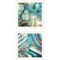 Set Of Two Earth Tones I And Sea Ii 2 White Framed Print Wall Art