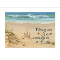 Sand Castle 1 White Framed Print Wall Art
