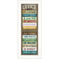 Office Rules 1 White Framed Print Wall Art