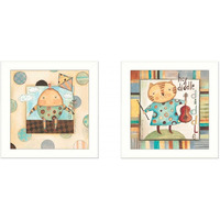 Set Of Two Nursery Pictures White Framed Print Wall Art