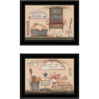Set Of Two Wash Room Black Two Rim Framed Print Bathroom Wall Art