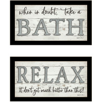 Set Of Two Bath Relax 3 Black Framed Print Bathroom Wall Art