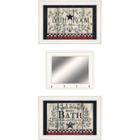 Set Of Three Hot Bath 15 White Framed Print Wall Art