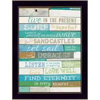 Live In The Present 1 Black Framed Print Wall Art