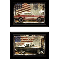 Set Of Two Vintage Classics 1 Black Framed Print Wall Art
