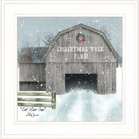 Cut Your Own Christmas Tree White Framed Print Wall Art