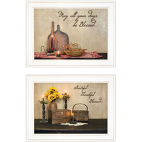 Set Of Two Twice Blessed White Framed Print Wall Art