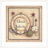 Cherish Yesterday 3 White Framed Print Wall Art