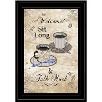 Sit Long Talk Much 4 Black Framed Print Kitchen Wall Art