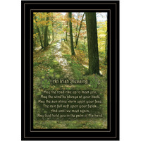 Irish Blessing Green Forest Black Framed Print Wall Art