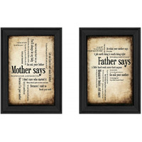 Set Of Two Parents Black Framed Print Wall Art