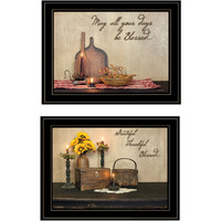 Set Of Two Twice Blessed Black Framed Print Wall Art
