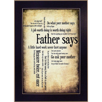 Father Says 1 Black Framed Print Wall Art