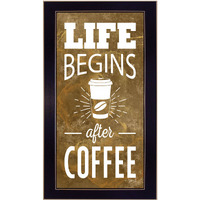 Life Begins After Coffee Black Framed Print Wall Art