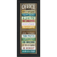 Office Rules 2 Black Framed Print Wall Art