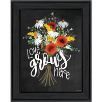 Love Grows Here 6 Black Framed Print Wall Art