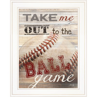 Take Me Out To The Ball Game 1 White Framed Print Wall Art