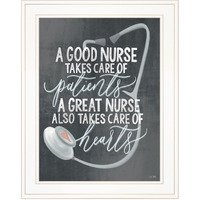 A Nurses Heart 1 White Framed Print Wall Art