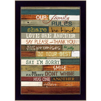 Our Family Rules 1 Black Framed Print Wall Art