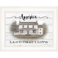 America Land That I Love White Framed Print Wall Art