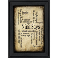 Nina Says 2 Black Framed Print Wall Art