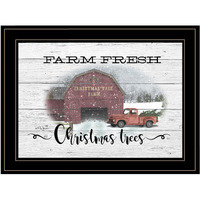 Farm Fresh Christmas Trees 3 Black Framed Print Wall Art