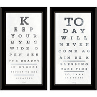 Set Of Two Eye Charts 1 Black Framed Print Wall Art