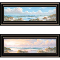 Set Of Two Nautical Boat 2 Black Framed Print Wall Art