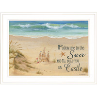 Sand Castle 2 White Framed Print Wall Art