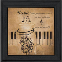 Music 3 Black Framed Print Wall Art