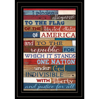 Red White And Blue Pledge Of Allegiance Black Framed Print Wall Art