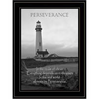Perseverance Grayscale 2 Black Framed Print Wall Art
