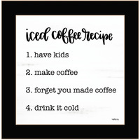 Iced Coffee Recipe Black Framed Print Wall Art
