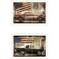 Set Of Two Vintage Classics 2 White Framed Print Wall Art