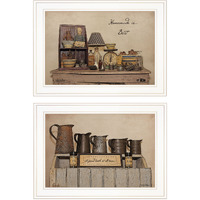 Set Of Two Homemade Is Best 1 White Framed Print Kitchen Wall Art