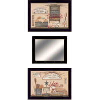 Set Of Three Wash Room 6 Black Framed Print Wall Art