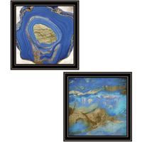 Set Of Two Perisse Cobalt 1 Black Framed Print Wall Art
