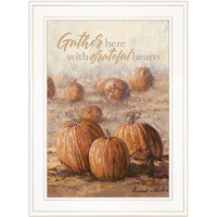 Gather Here With Grateful Hearts 1 White Framed Print Wall Art