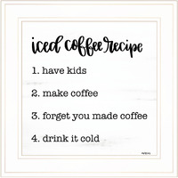 Iced Coffee Recipe 2 White Framed Print Wall Art