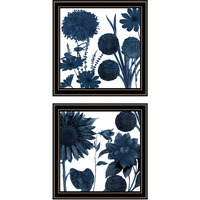 Set Of Two Sunflower Blues 1 Black Framed Print Wall Art
