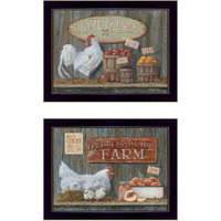Set Of Two Home Grown 3 Black Framed Print Wall Art