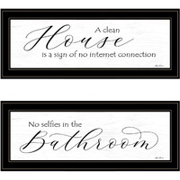 Set Of Two Household Humor 3 Black Framed Print Wall Art