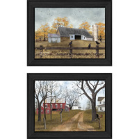 Set Of Two Country Roads 3 Black Framed Print Wall Art