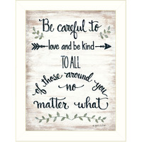 Be Careful 1 White Framed Print Wall Art