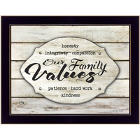 Our Family Values 1 Black Framed Print Wall Art