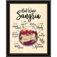 Red Wine Sangria Black Framed Print Wall Art