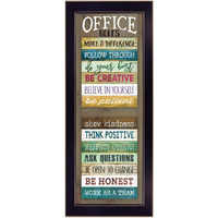 Office Rules 6 Black Framed Print Wall Art